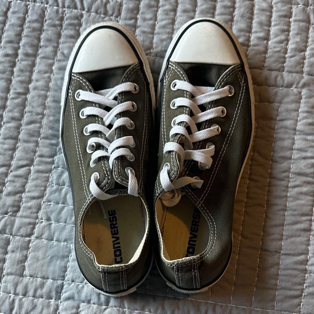 Converse Classic Olive Green and White Sneakers W 9